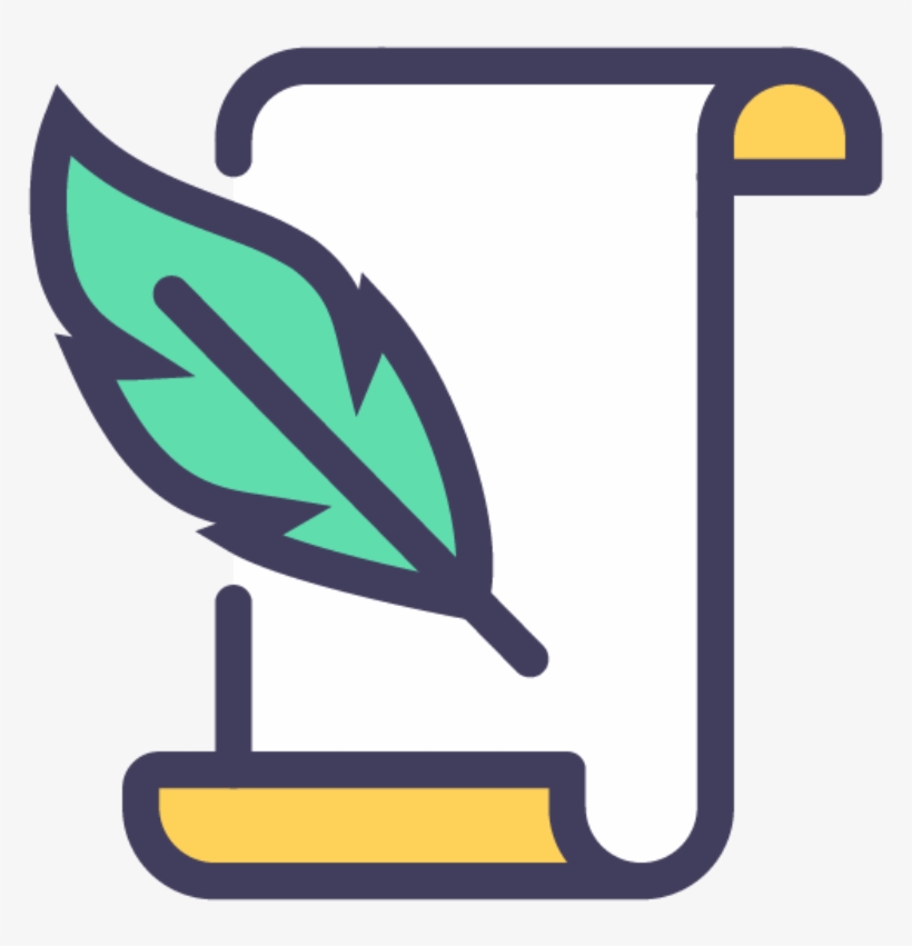 Feather Pen Paper Feather Pen And Paper Icon Transparent Png