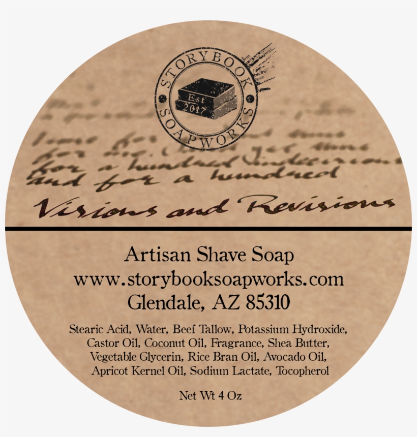 Visions And Revisions Shave Soap - Label, transparent png download