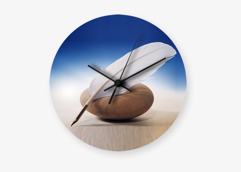 Quill Pen Art Printed Wall Clock - Circle, transparent png download