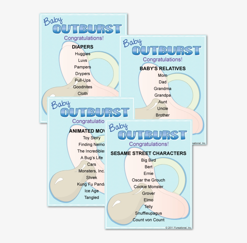 Printable Baby Shower Outburst Cards - Paper, transparent png download