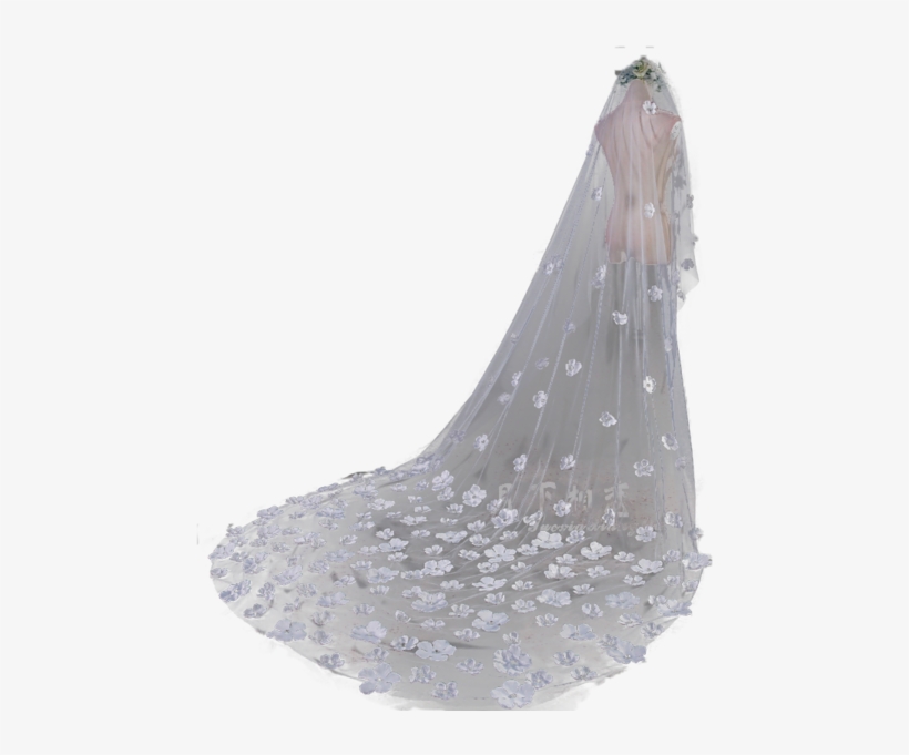 New L Beautiful Bride Wedding Veil Super Fairy Petal - Figurine, transparent png download