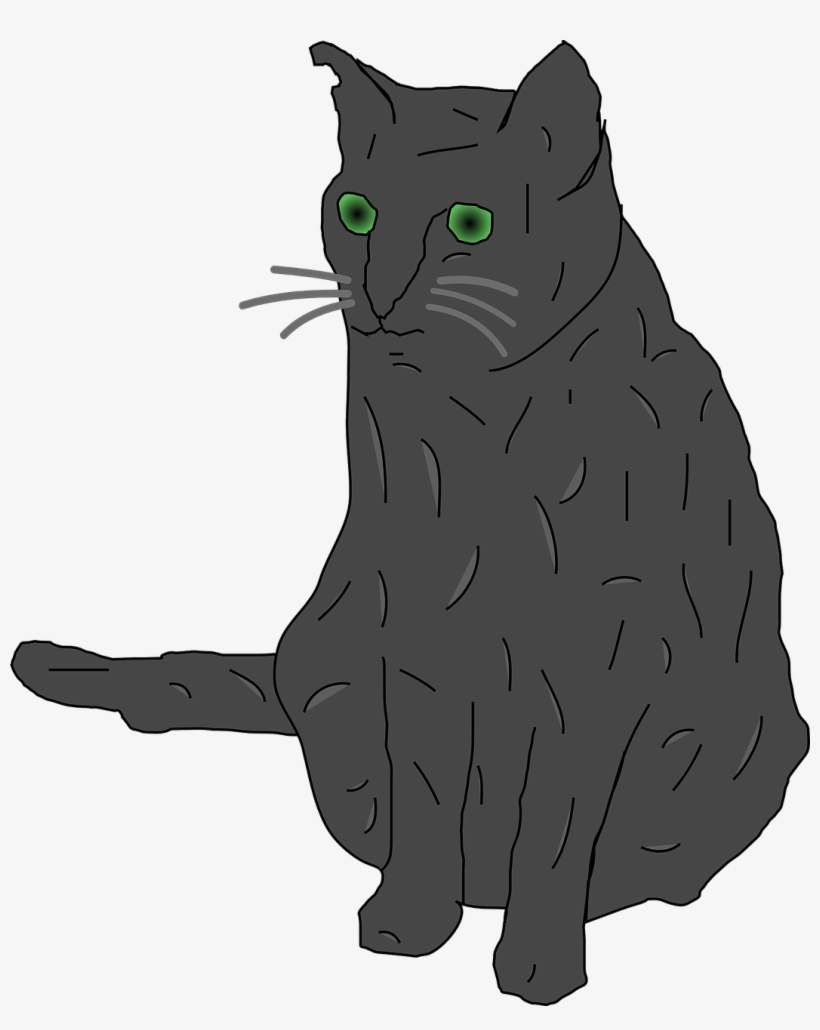 Cat Grey Green Eyed - Clip Art Cats With Green Eyes, transparent png download