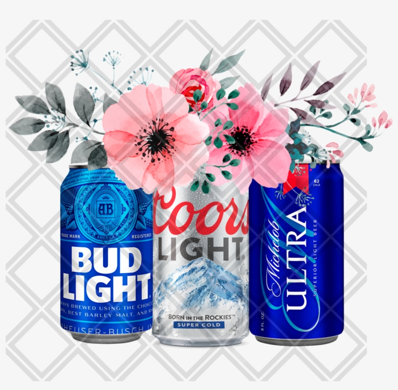Beer Flower Blue Bottle Ultra Coors Light Bid Ligh - Traditional Anniversary Gifts By Yeae, transparent png download