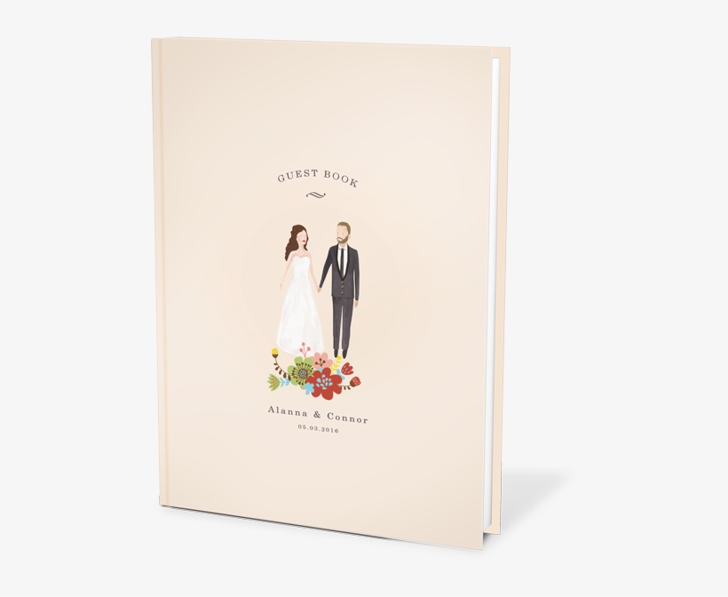 Custom Wedding Guest Book Album With Bespoke Portrait - Bride, transparent png download