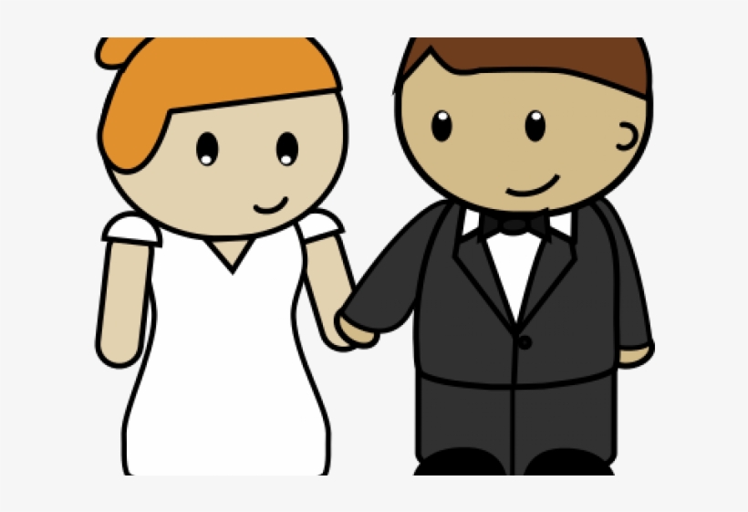 Bride And Groom Cartoon Clipart, transparent png download