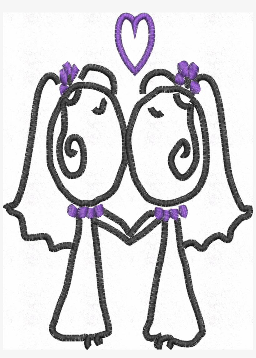 Cushion Cover Wedding Couple Straight/gay/lesbian Choose - Drawing, transparent png download