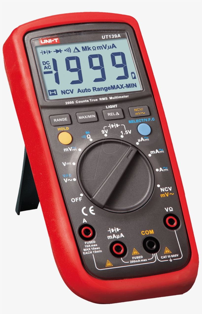Digital Meter Png Free Download - Uni T Ut139c Multimeter, transparent png download
