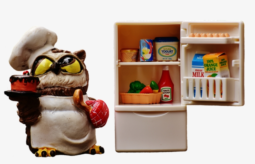 Owl, Bake, Cook, Refrigerator, Figure, Cute, Funny - Cute Refrigerator Png, transparent png download