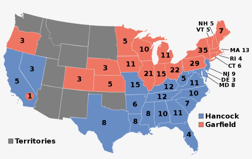 Elecciones Presidenciales De Estados Unidos De - Election Of 1880 Map, transparent png download
