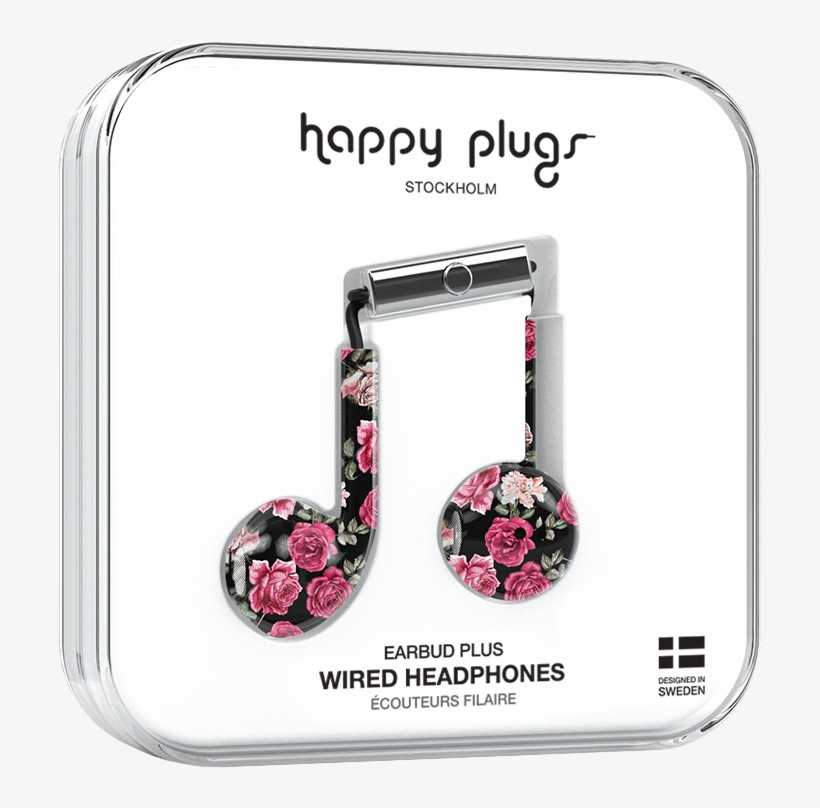 Earbud Plus Vintage Roses - Happy Plugs, transparent png download