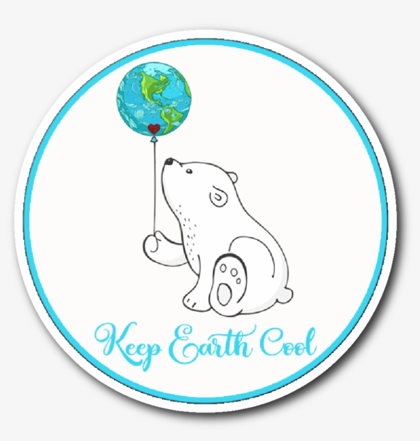 Earth Day Sticker Polar Bear Keep Earth Cool - Illustration, transparent png download
