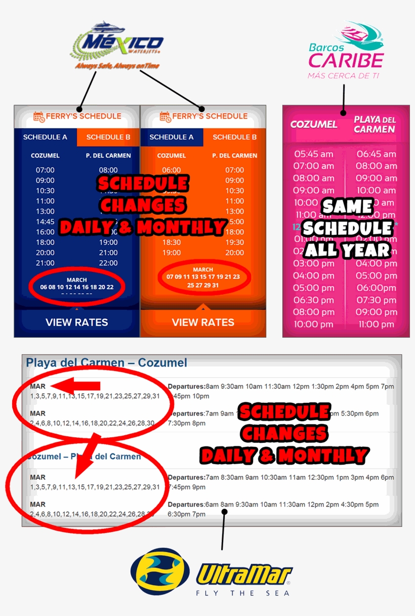 Playa Del Carmen To Cozumel Ferry Info - Cozumel Ferry Schedule, transparent png download