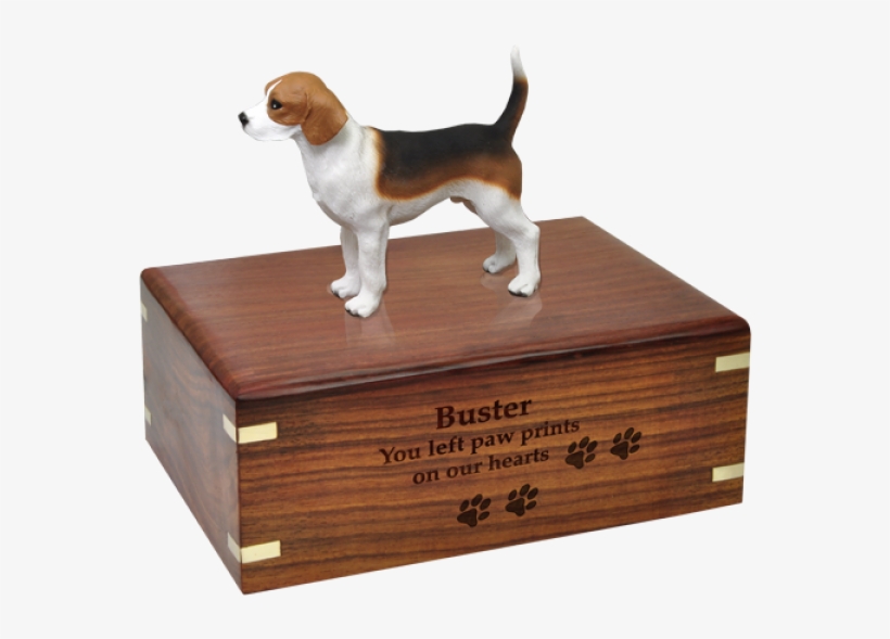 Beagle Figurine Wood Urn For Pet Dog W/ Breed Figurine - Pug Pet Urns, transparent png download