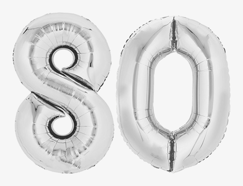 Cumpleaños De Globo De Papel Globo Plata Letras "80" - Number Balloons Rose Gold 20, transparent png download