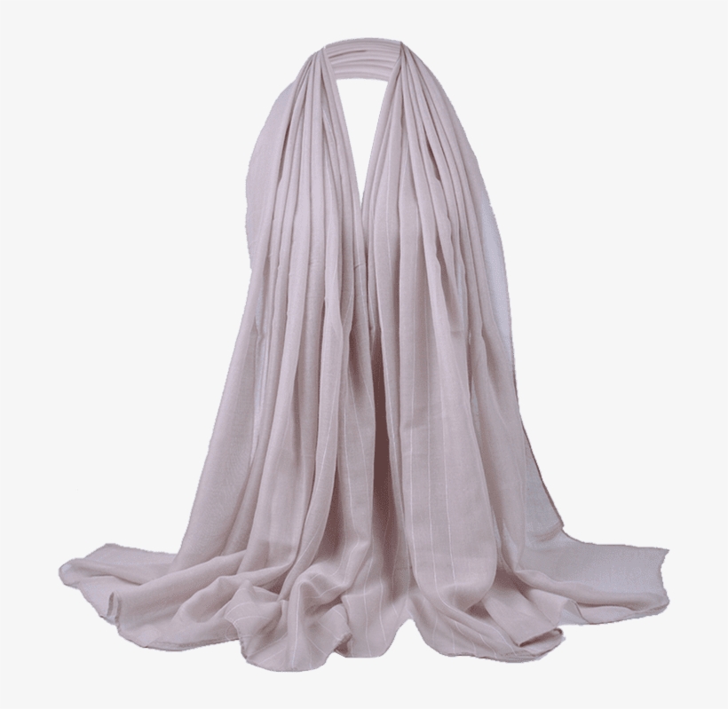Simple Stripe Pattern Embellished Long Sheer Scarf - Stole, transparent png download