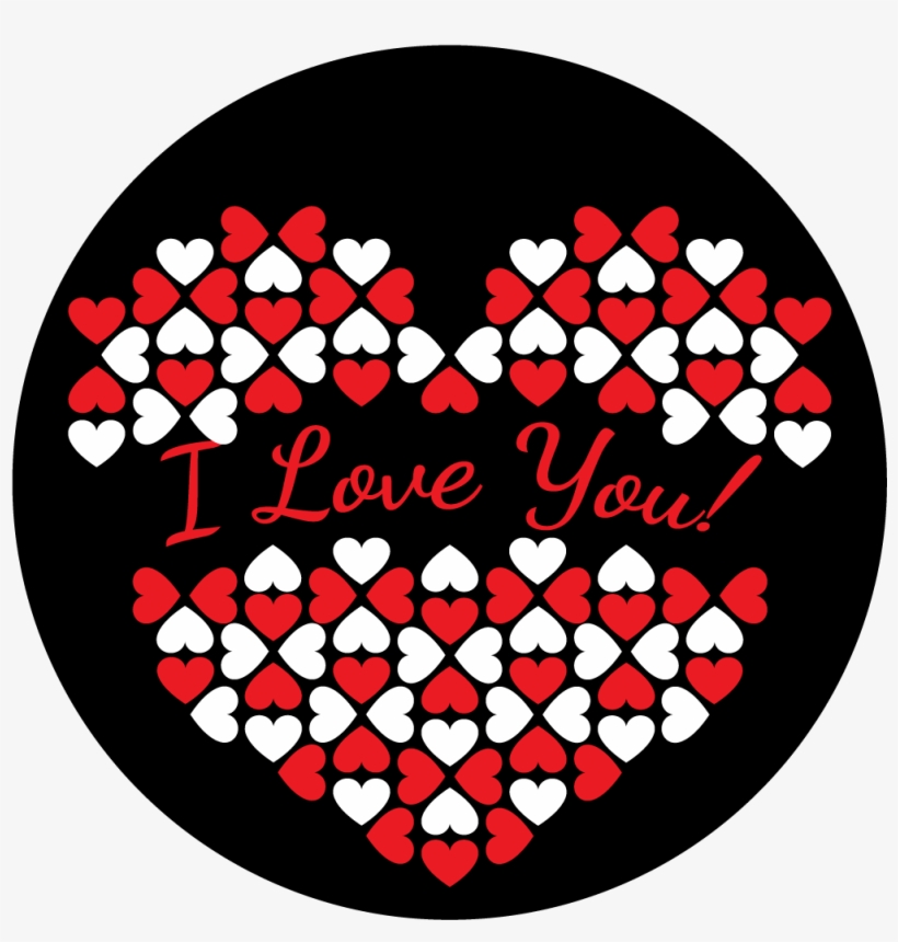 Apollo Design C2-1211 I Heart You Glass Pattern - Circle, transparent png download