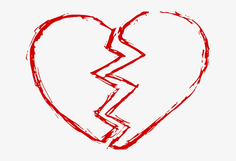 Drawn Broken Heart Pattern - Broken Heart Transparent Background, transparent png download