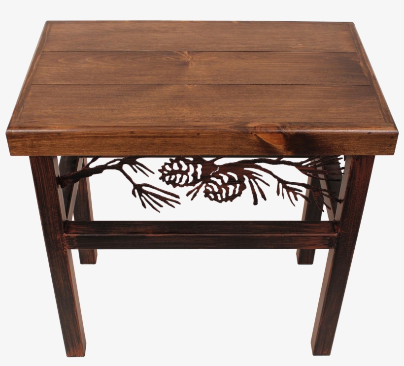 Rectangle End Table With Pine Cone Accent - Coffee Table, transparent png download
