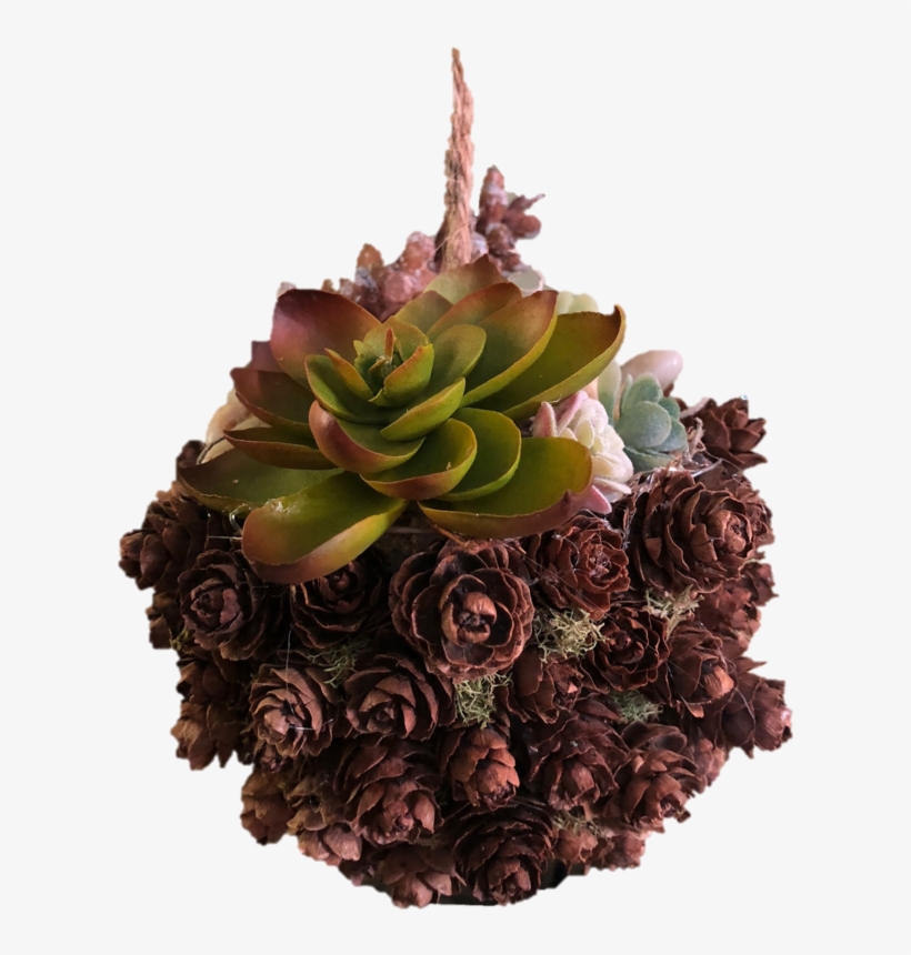 Handmade Hanging Faux Succulent Garden - Echeveria, transparent png download