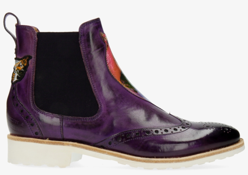 Ankle Boots Amelie 44 Purple Flame Peacock Bee - Chelsea Boot, transparent png download