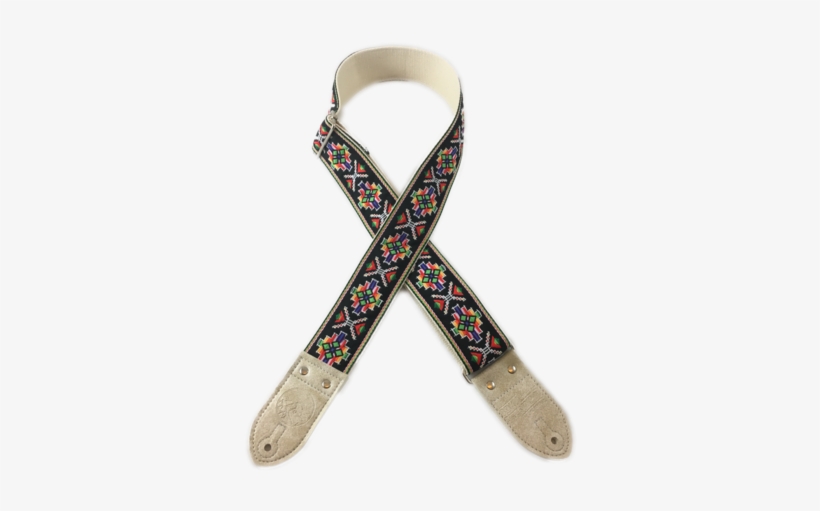 Black & Cream Southwest Vintage Ribbon Guitar Strap - Belt, transparent png download