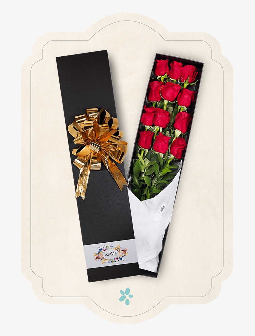 Inicio / Flores / Rosas - Caja Negra Con Rosas Rojas, transparent png download