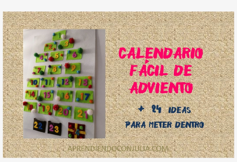 Calendario Casero De Adviento Con Fieltro Para Niños - Calendario De Adviento Caseros, transparent png download