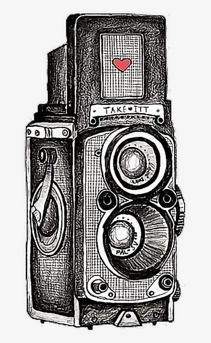 Polaroid Sticker - Drawing Of Retro Camera Transparent PNG - 1024x1419 -  Free Download on NicePNG, image size:820x1334