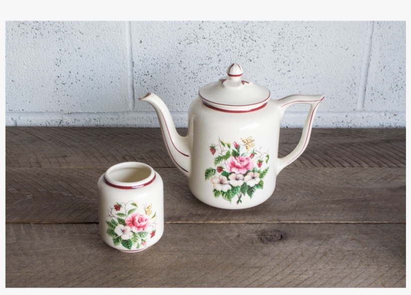 Floral Ceramic Teapot & Cup Set - Teapot, transparent png download
