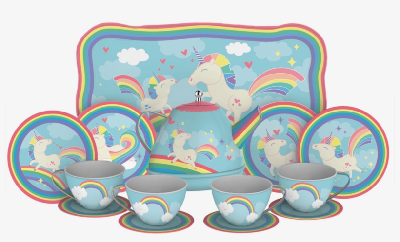 Unicorn Tea Set - Unicorn Tin Tea Set, transparent png download