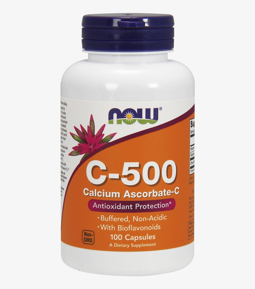 Vitamin C-500 Calcium Ascorbate Capsules - Now Foods L Arginine, transparent png download