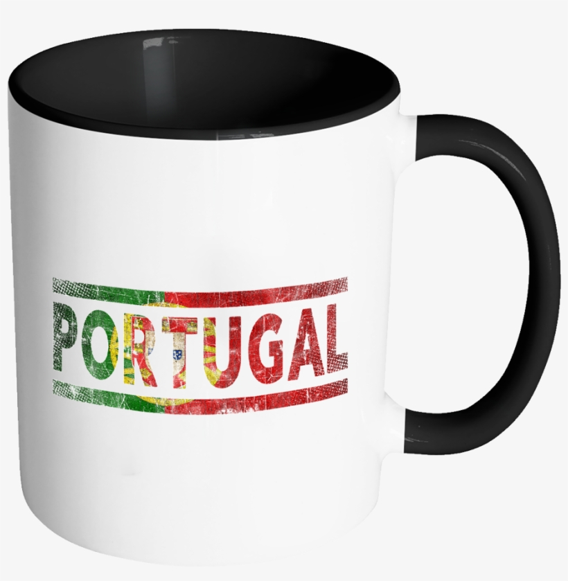 Retro Vintage Flag Portuguese Portugal 11oz Black & - Mug, transparent png download