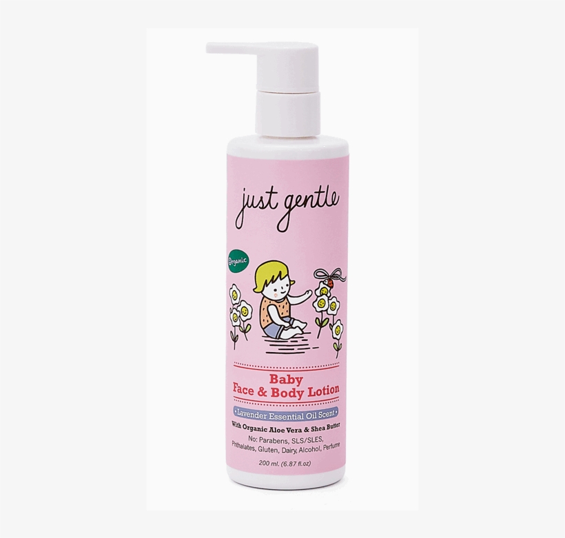 Just Gentle Organic Baby Face & Body Lotion 200ml - Cosmetics, transparent png download
