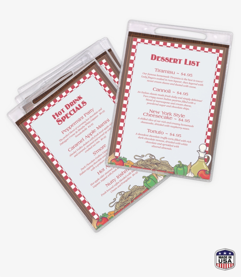 Pockets For Menu Flip Stands, transparent png download