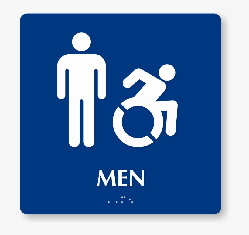 Men Braille Sign, Male Updated Accessible Pictograms - Accessible Bathroom Sign, transparent png download