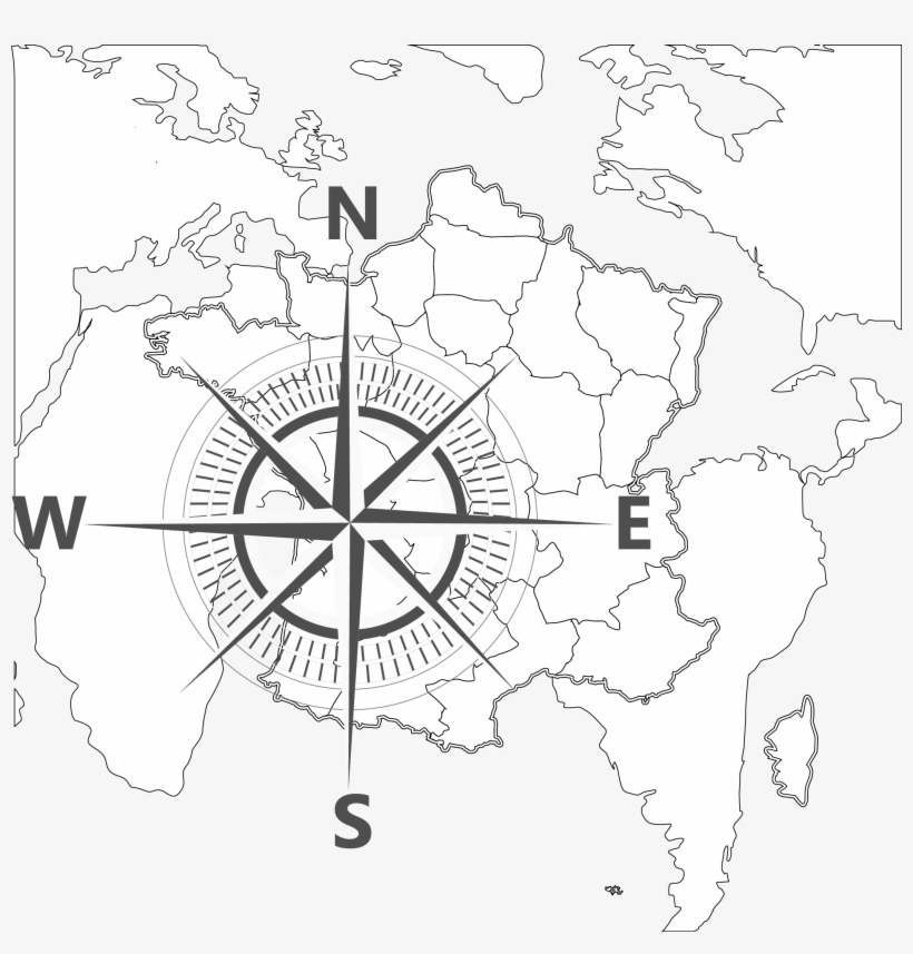 Clip Art Navigation Transprent Png - Desenho De Bússola Com Mapa, transparent png download