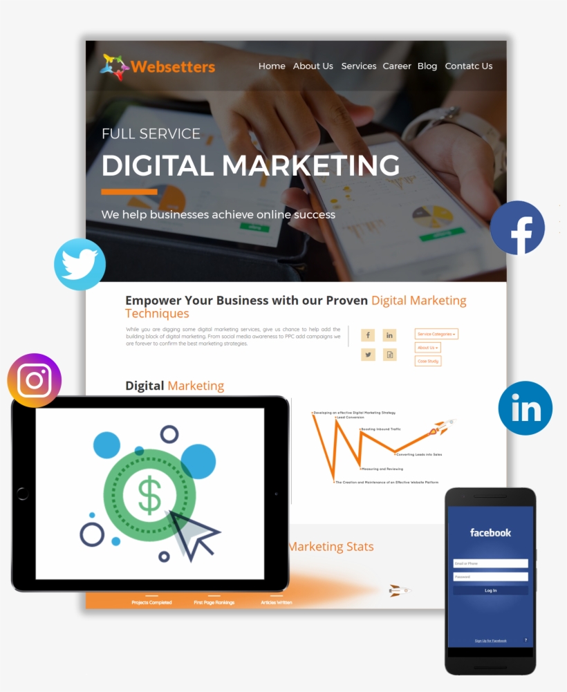 Websetters Digital Marketing - Web Page, transparent png download