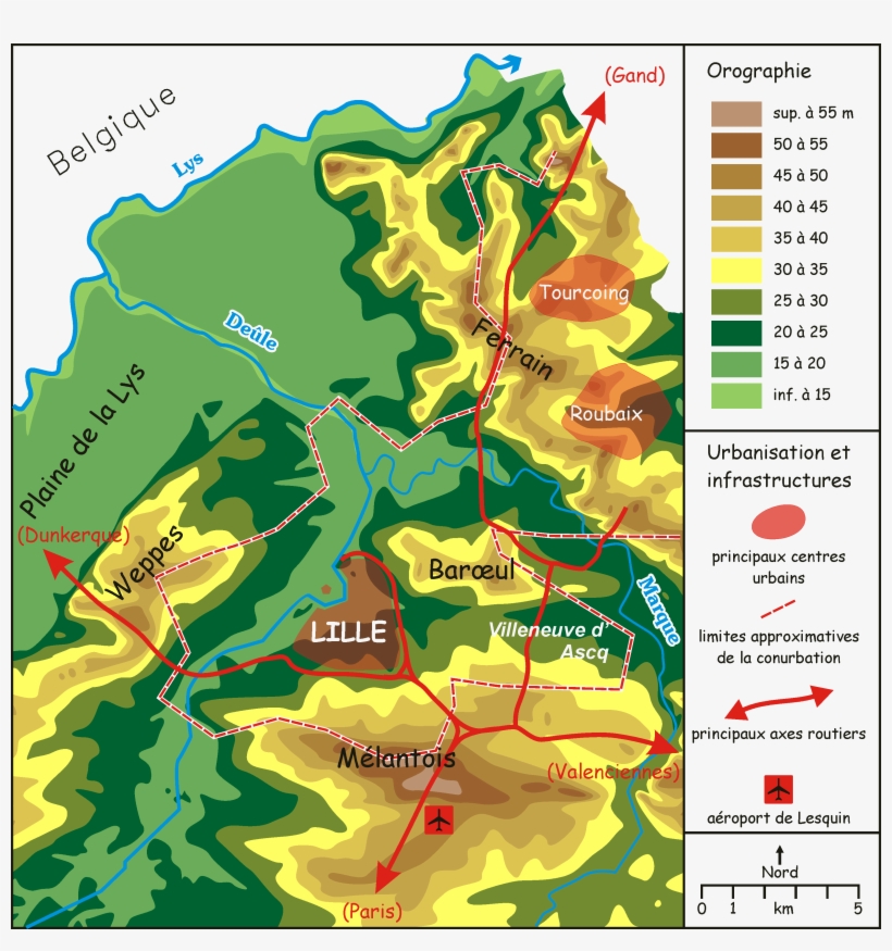 Cadre Géographique De La Ville De Lille - Situation Geographique De Lille, transparent png download