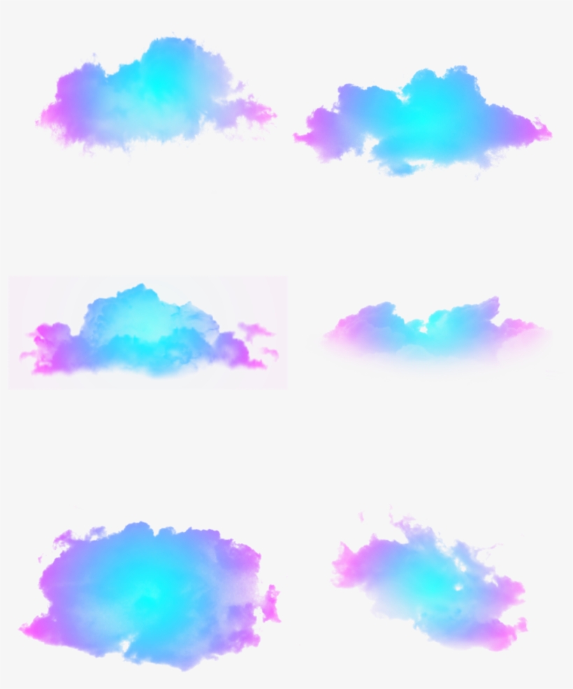 Elemento De Nuvem Colorida Gradiente Azul Vermelho - Visual Arts, transparent png download
