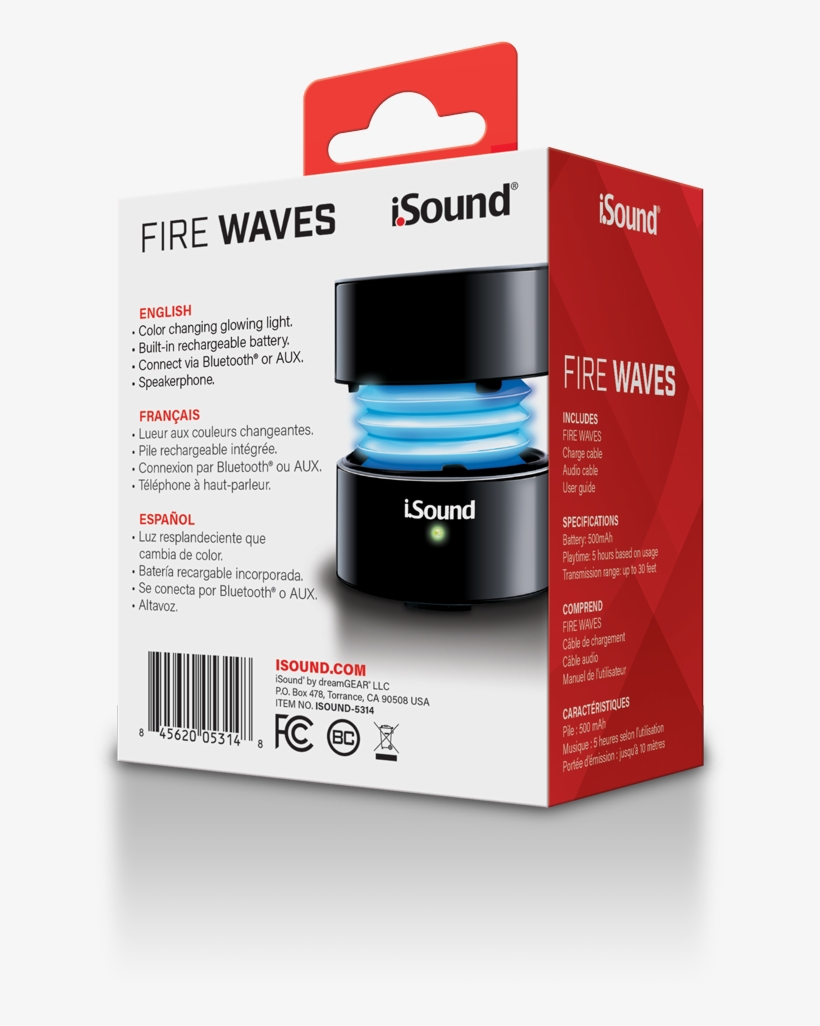 Isound 5314 Fire Waves Pk Rear - Box, transparent png download
