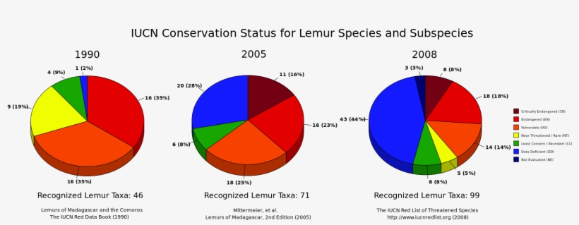 Lemur Iucn Conservation Status Yearly Comparison - Circle, transparent png download