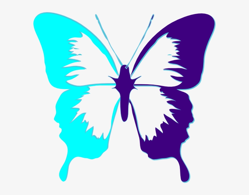 Teal And Purple Butterfly, transparent png download