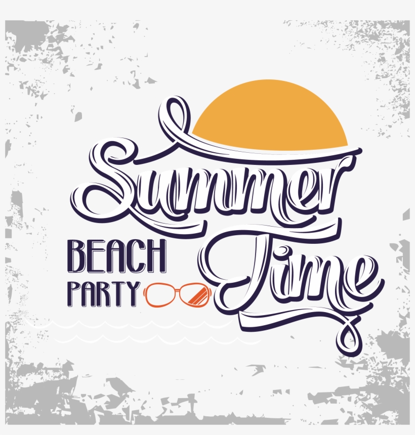 Summer Art Vector Time Font Beach Clipart - Summer Time Summer Font, transparent png download