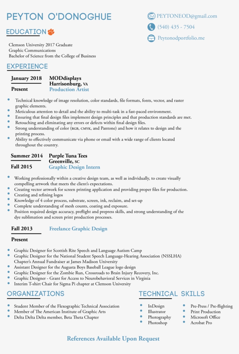O'donoghue Resume, transparent png download