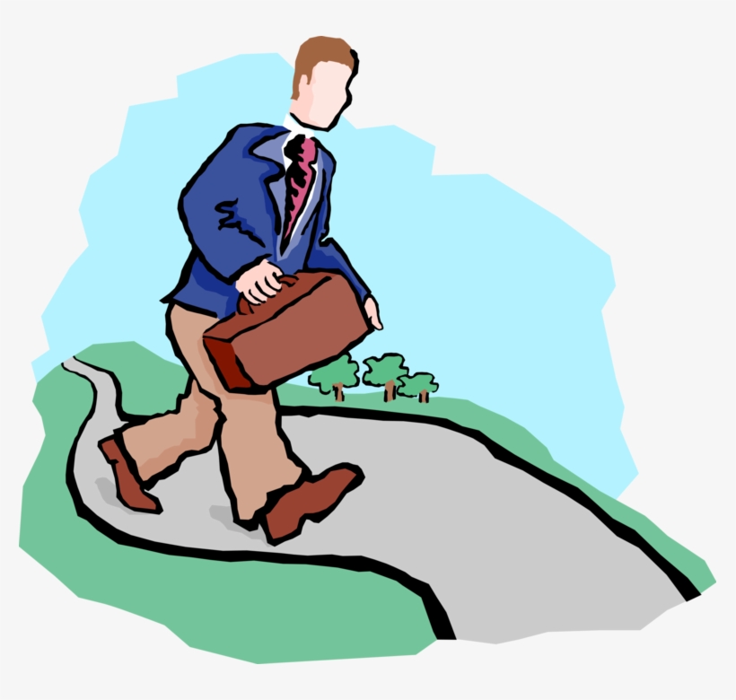 Vector Illustration Of Businessman With Briefcase Taking - Sitting, transparent png download