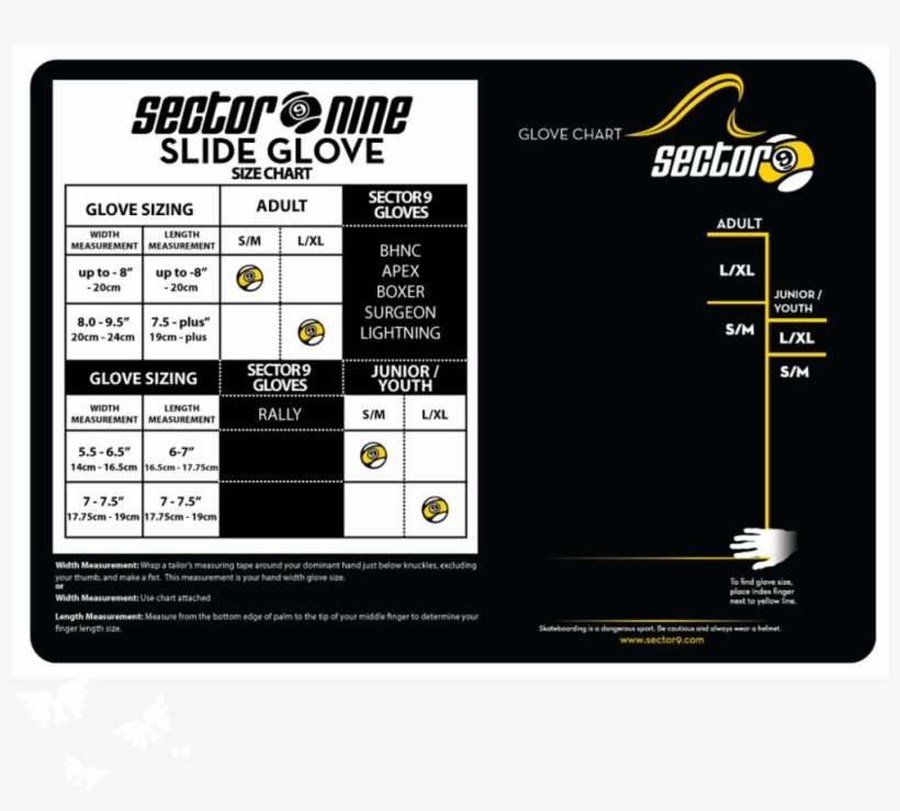 Sector 9 Downhill Division Lightning Slide Gloves Palm - Sector 9 Bhnc Slide Gloves, transparent png download