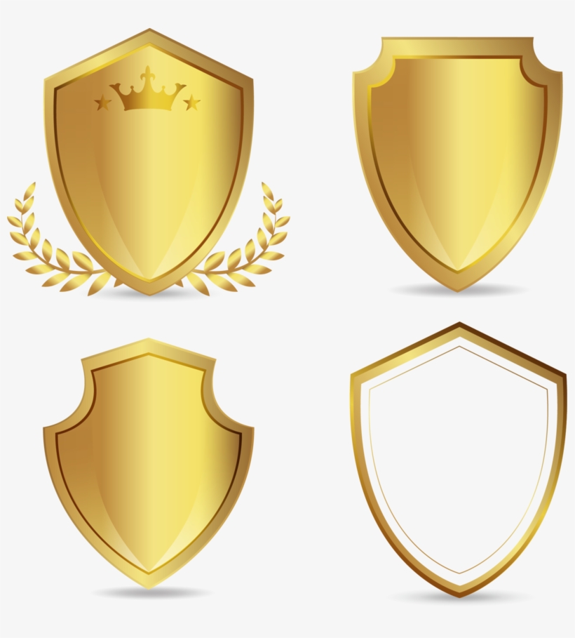 Euclidean Vector Golden Shield Hand Painted Free Transparent - Escudo Dourado Vetor Png, transparent png download