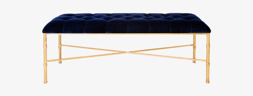 Worlds Away Stella Navy Bench - Royal Blue Velvet Bench, transparent png download