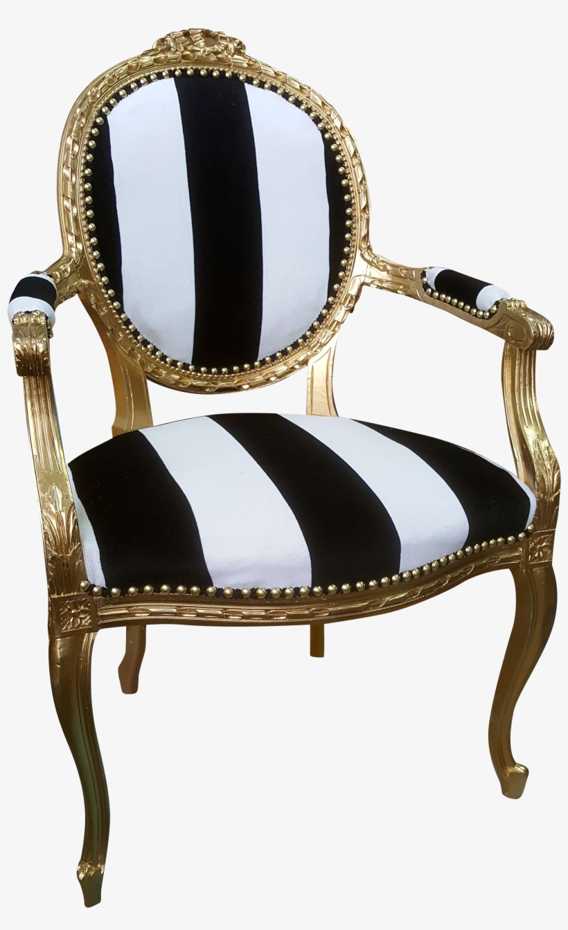 Black White Gold Chair, transparent png download