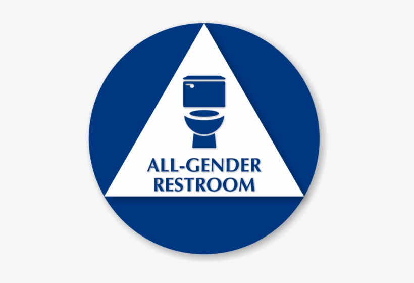 12" All Gender Restroom Door Sign - Bathroom Sign Circle, transparent png download